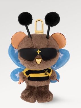 Louis Vuitton Louis  Bear bee bag Charm with Blue Wings
